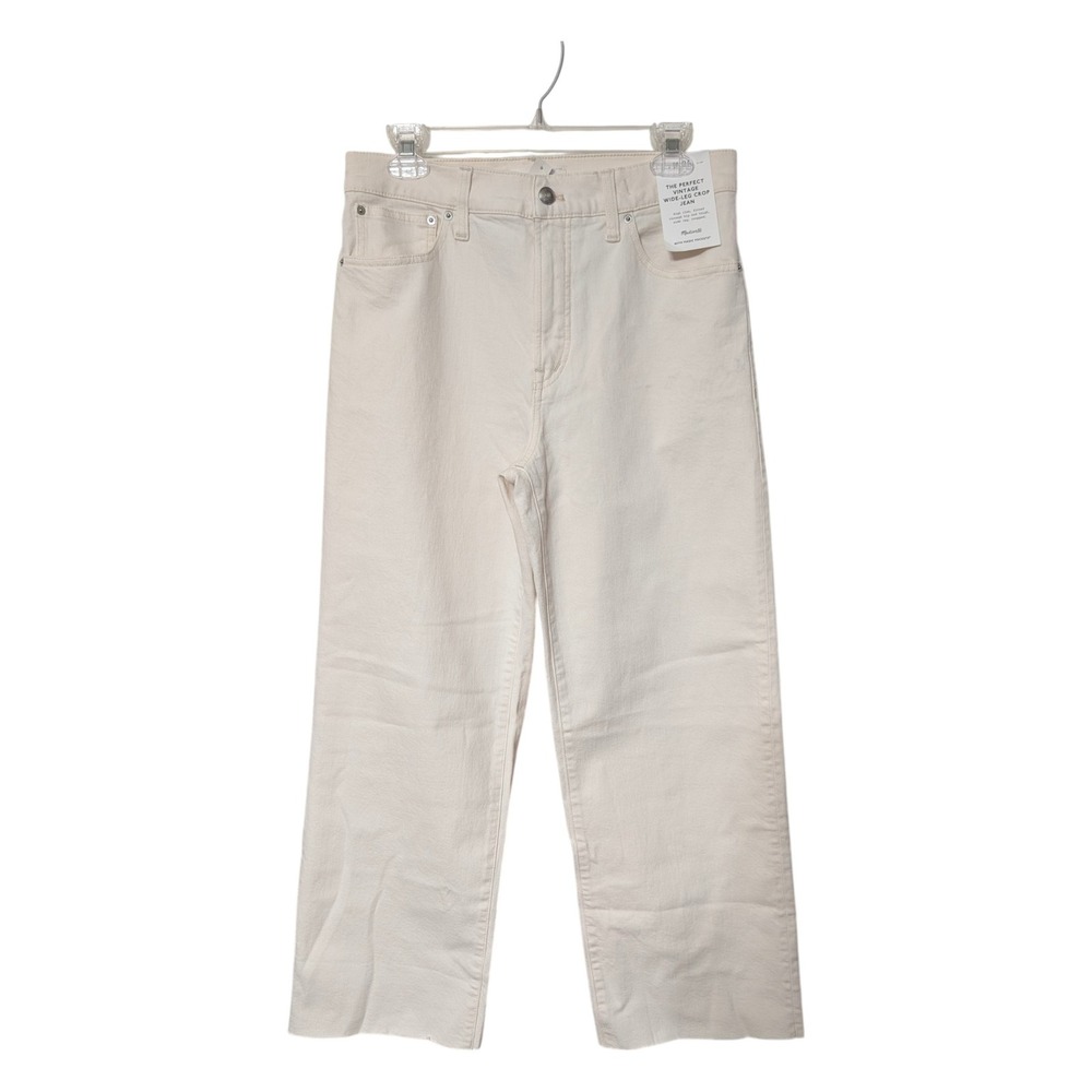 Madewell Perfect Vintage Wide-Leg Crop Jean Vintage Canvas High Rise Raw Hem 29 - Picture 4 of 13